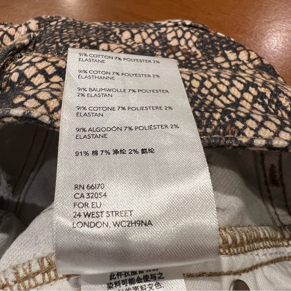 NEW We the Free Raw Hem Snakeskin Print Jeggings Size 25 Skinny Jeans - Picture 12 of 16